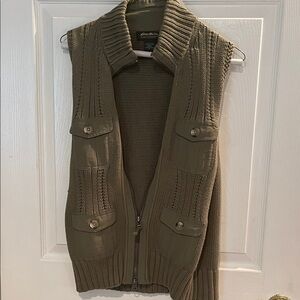 Eddie Bauer Olive Knit Vest